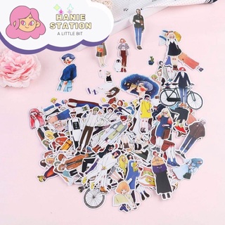 Hanie Set 20 Tấm Sticker Nhãn Dán Hình Cô Gái Tách Lẻ Trang Trí Sổ DIY
