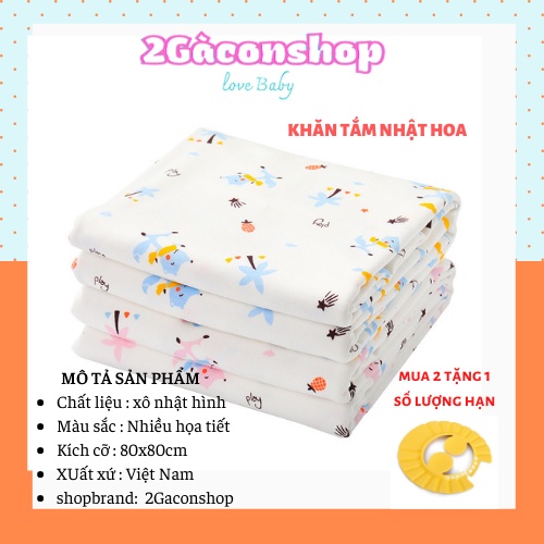 Khăn tắm cho bé thương hiệu Marigo cao cấp,Khăn tắm xô nhật có họa tiết 2Gaconshop