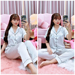 Satin tay ngắn quần dài