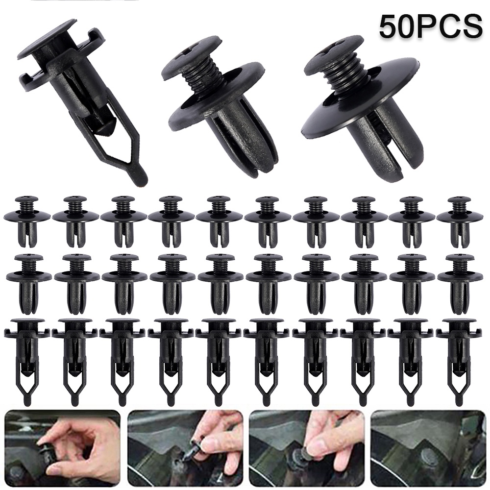Set 50 Đinh Tán Nhựa 6mm 8mm 9mm Phụ Tùng Cho Xe Ô Tô