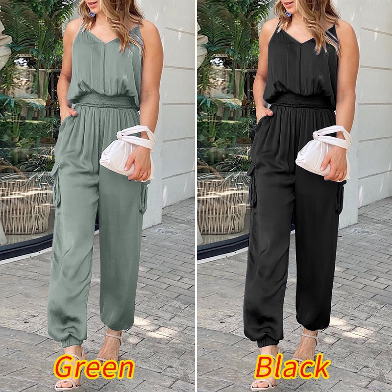 Jumpsuit Zanzea kiểu không tay quần dài phong cách thời trang Châu Âu cho nữ