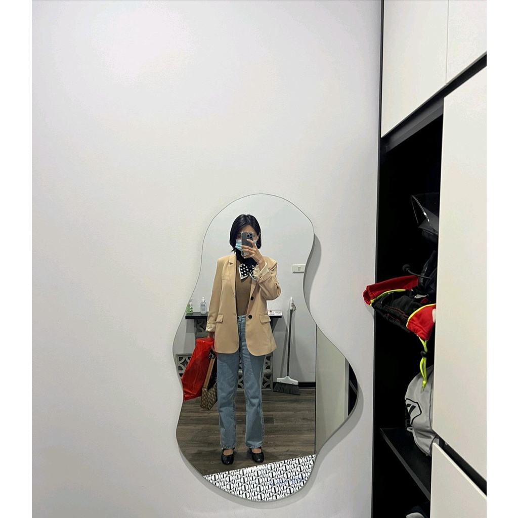 Gương hạt đậu nghệ thuật treo tường + chân gỗ giá xưởng cực rẻ