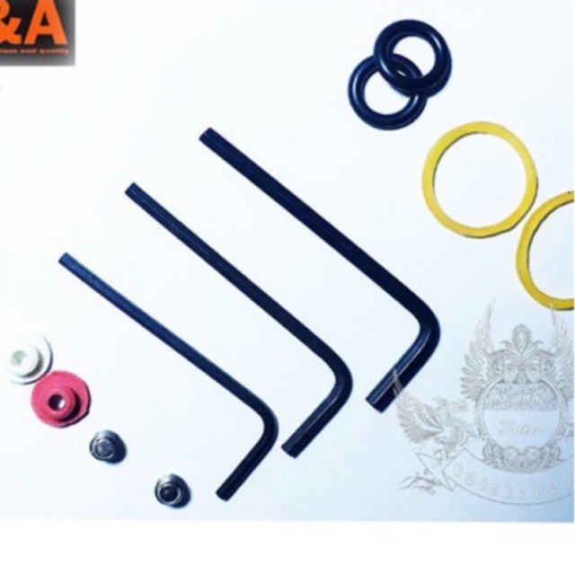 Combo lục giác máy xăm - dây thun lưỡi gà - dây thun giữ kim - núm giữ kim máy xăm