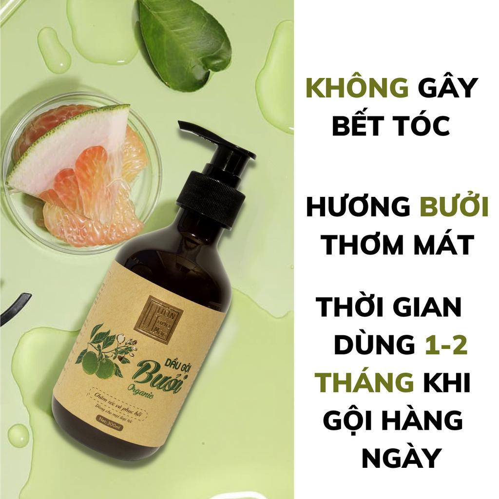 Combo dầu gội bưởi 300ml dầu gội bồ Kết 300ml xịt tóc bưởi 50ml VƯỜN THẢO MỘC ORGANIC chắc khỏe mái tóc