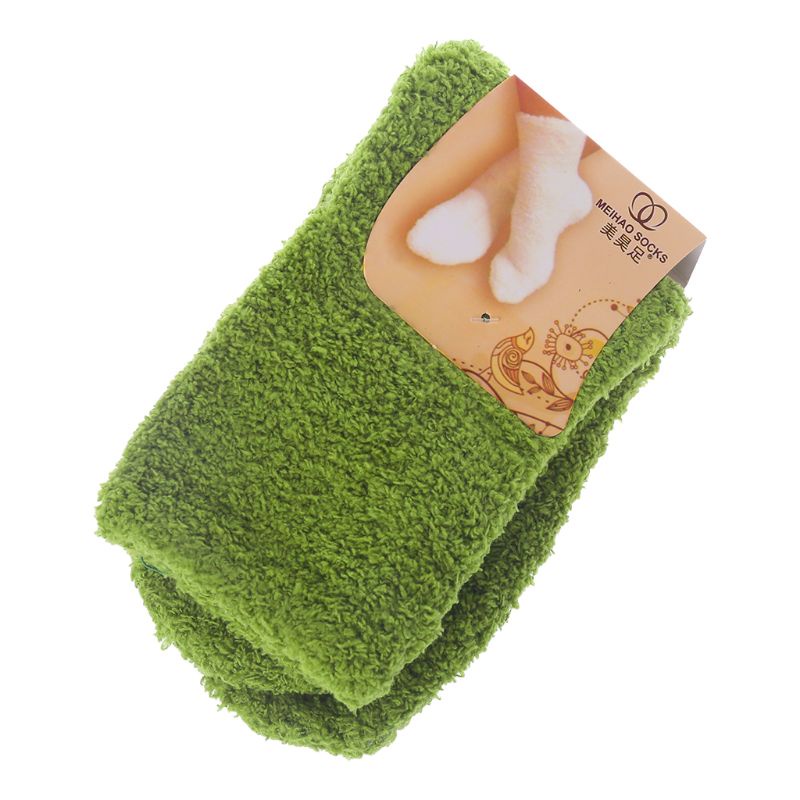 Vớ Lông Cừu San Hô Dày Dặn Ấm Áp Màu Sắc Ngọt Ngào Thời Trang Mùa Đông Cho