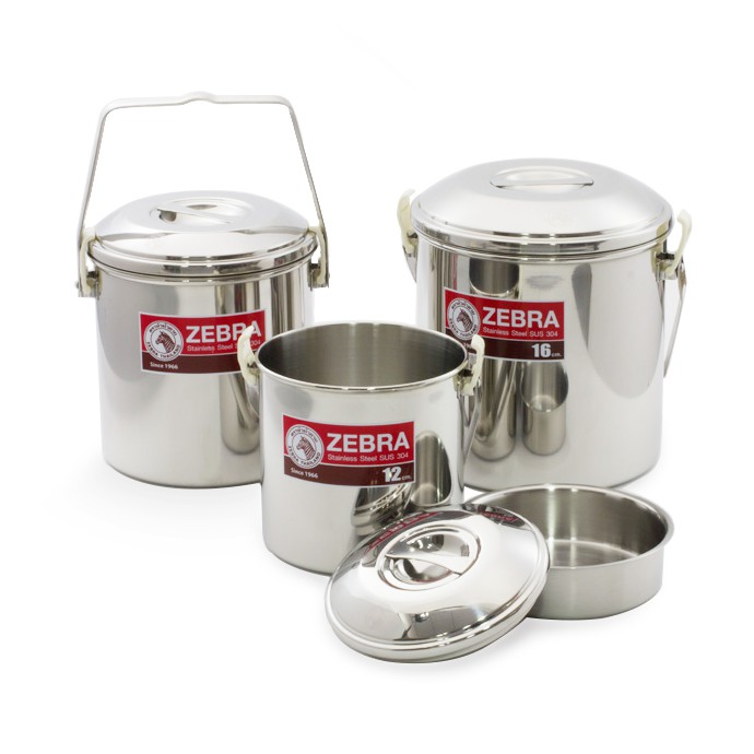 camen inox Zebra Thái Lan 12 cm 1.5l (151624) -14cm 3l (151625), có ngăn, sâu lòng  auto lock, | BigBuy360 - bigbuy360.vn
