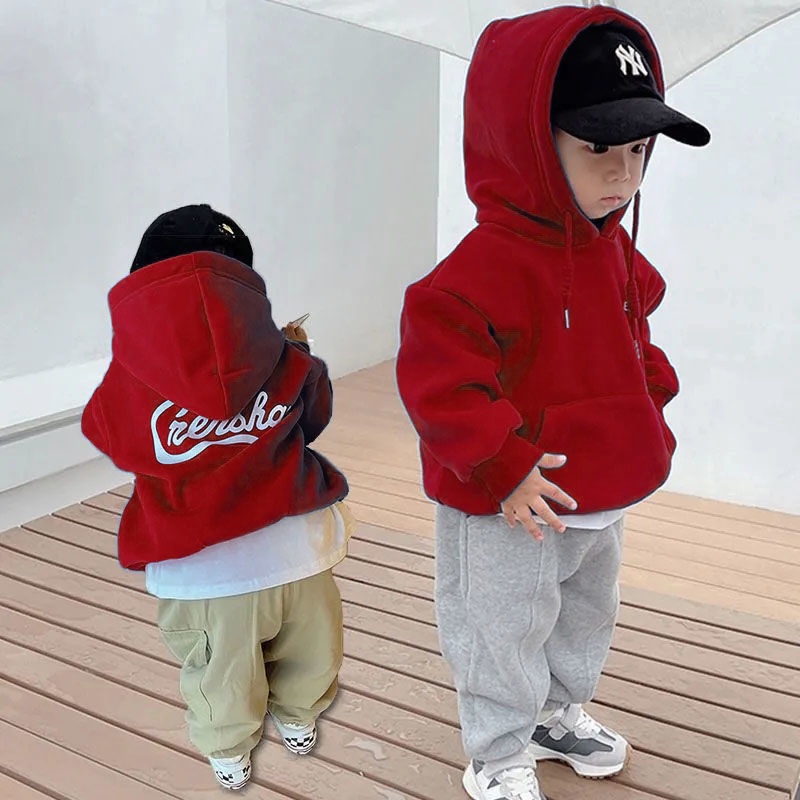 Áo Hoodie Lông Cừu Ấm Áp Theo Phong Cách Thu Đông Dành Cho Bé Trai