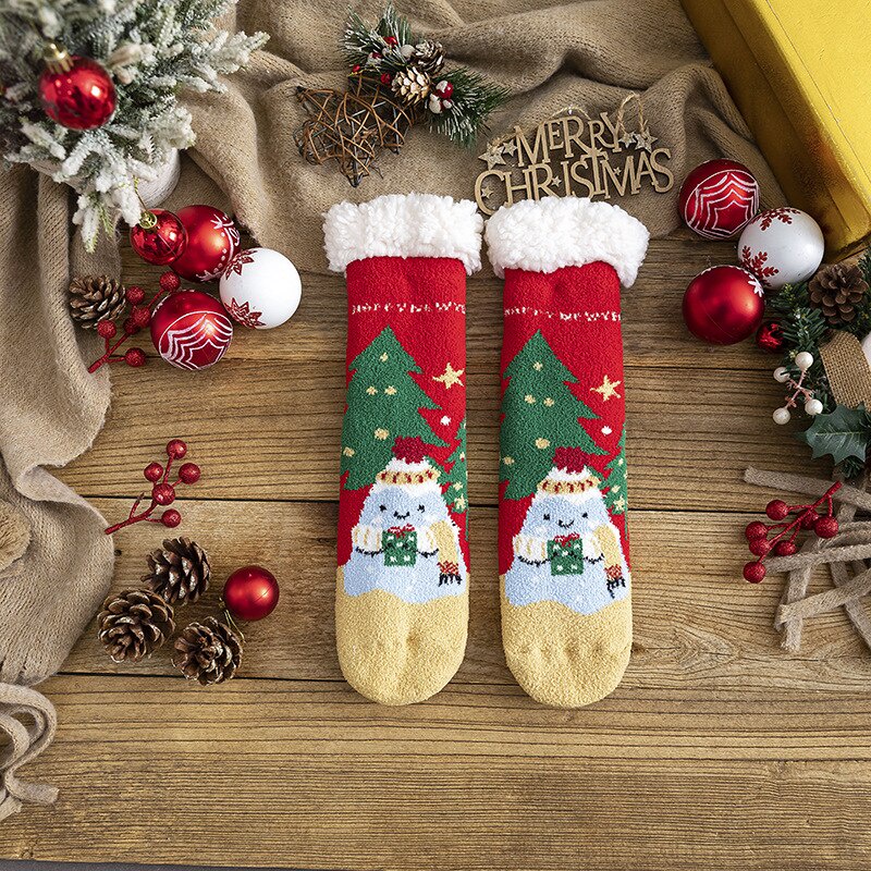 Take Talk Vớ bông mềm mại giữ ấm mùa đông phong cách giáng sinh mới cho nữ