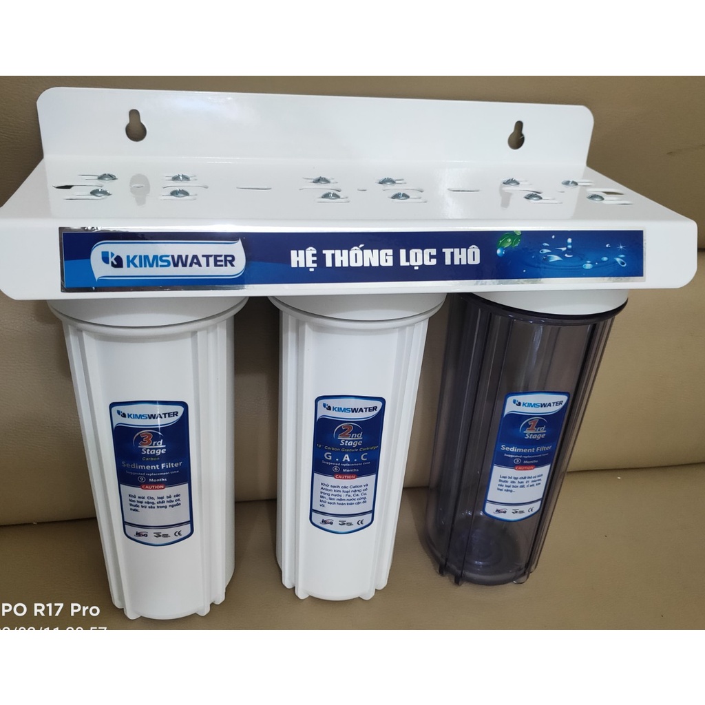 Bộ lọc thô Kimswater không lõi, bộ lọc thô 3 cốc đầu nguồn