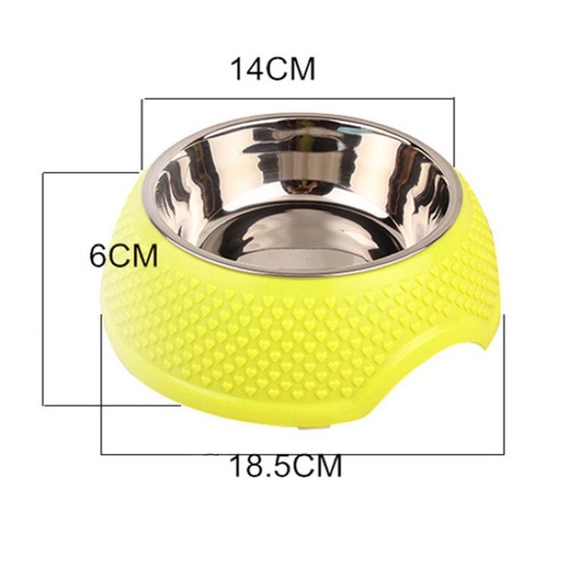 Bát ăn đơn cho chó mèo inox, họa tiết tim cao cấp, đế chống trượt