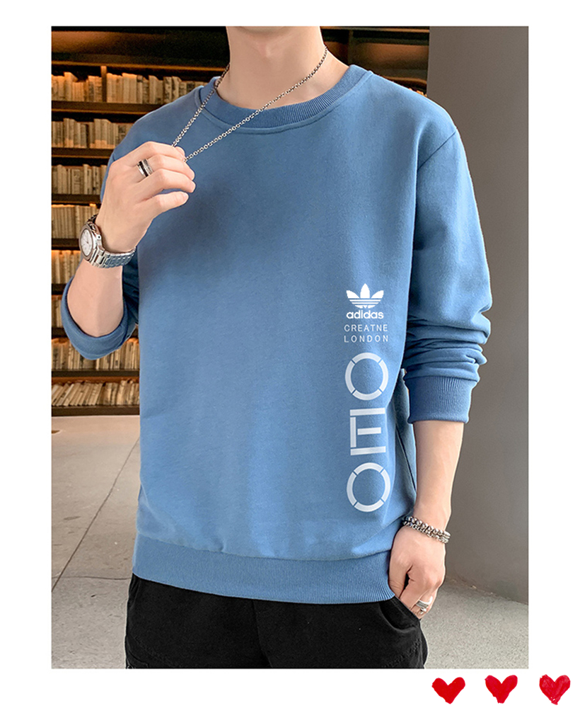 Adidas clover casual casual mens sweater in autumn winter wild round neck long sleeved solid color