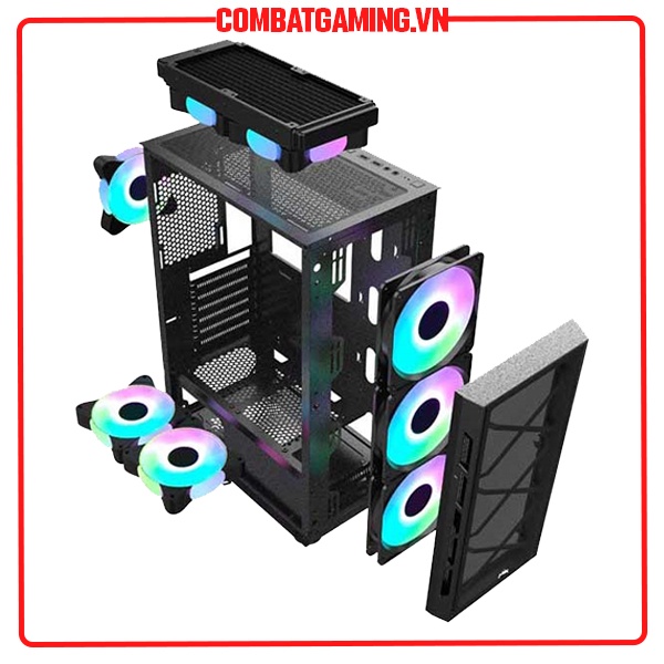 Vỏ Case MIK TN10 (tặng kèm 3 Fan Galaxy ARGB)