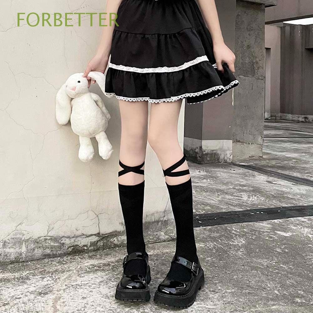 Vớ Dài Qua Gối Phối Ruy Băng Phong Cách Harajuku Nhật Bản Nhiều Màu Sắc Cho Nữ
