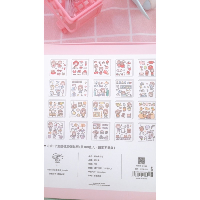 Set 5 tấm sticker Happy Day tách lẻ cute