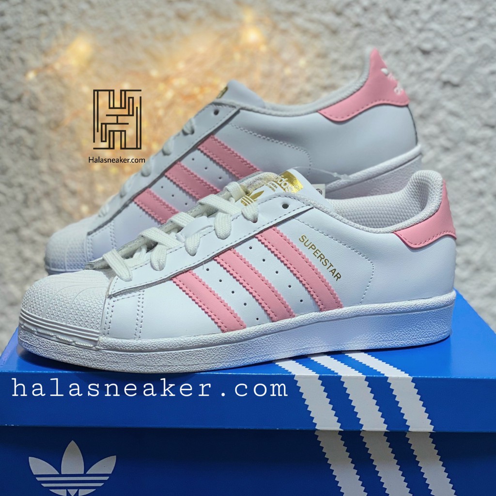 Giày Sneaker Thể Thao Nữ ADIDAS SUPERSTAR PINK TEM VÀNG S81019 - Hàng Chính Hãng - HalaSneaker.com