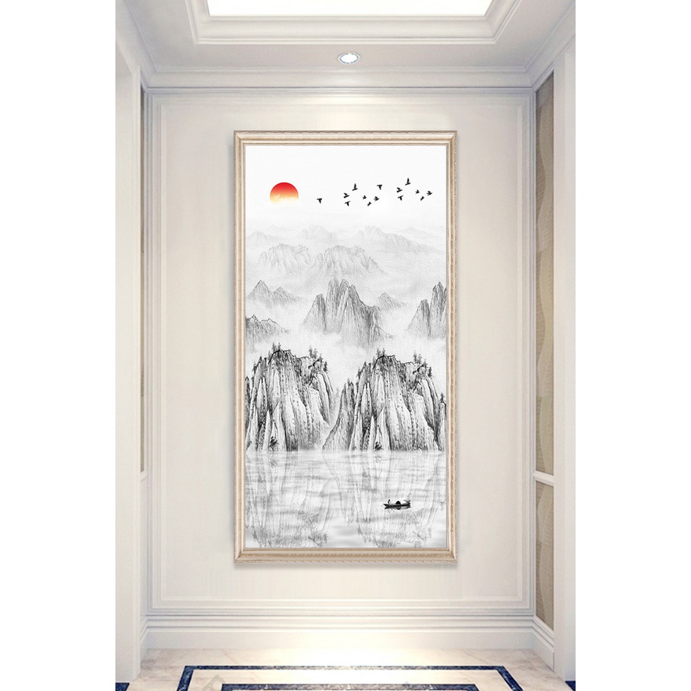 In hình ép gỗ Laminate TRANH HÀNH LANG TRUNG QUỐC - Mẫu 90 (50x75, 60x90, 70x110). In ảnh theo yêu cầu