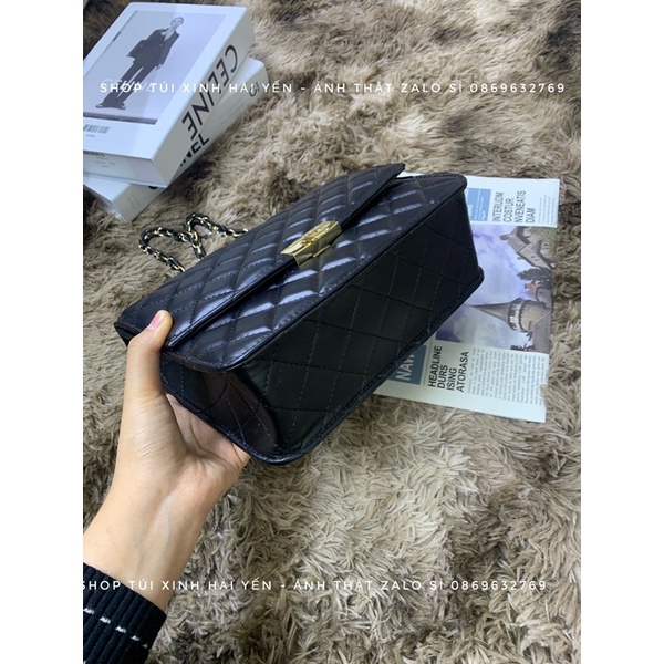 Túi Cnk đeo chéo trần trám khoá dập logo hãng hàng qc loại 1