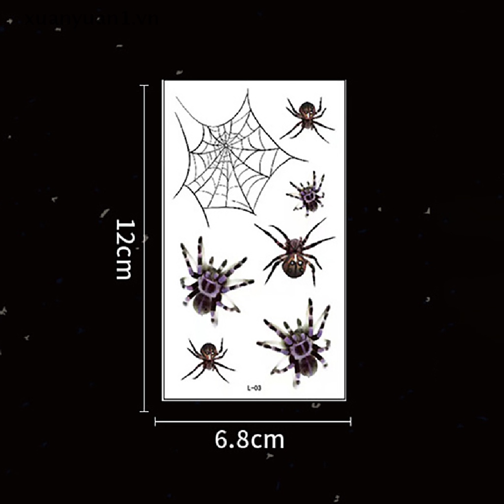 Set 10 Tấm Hình Xăm Dán Chủ Đề Halloween Độc Đáo