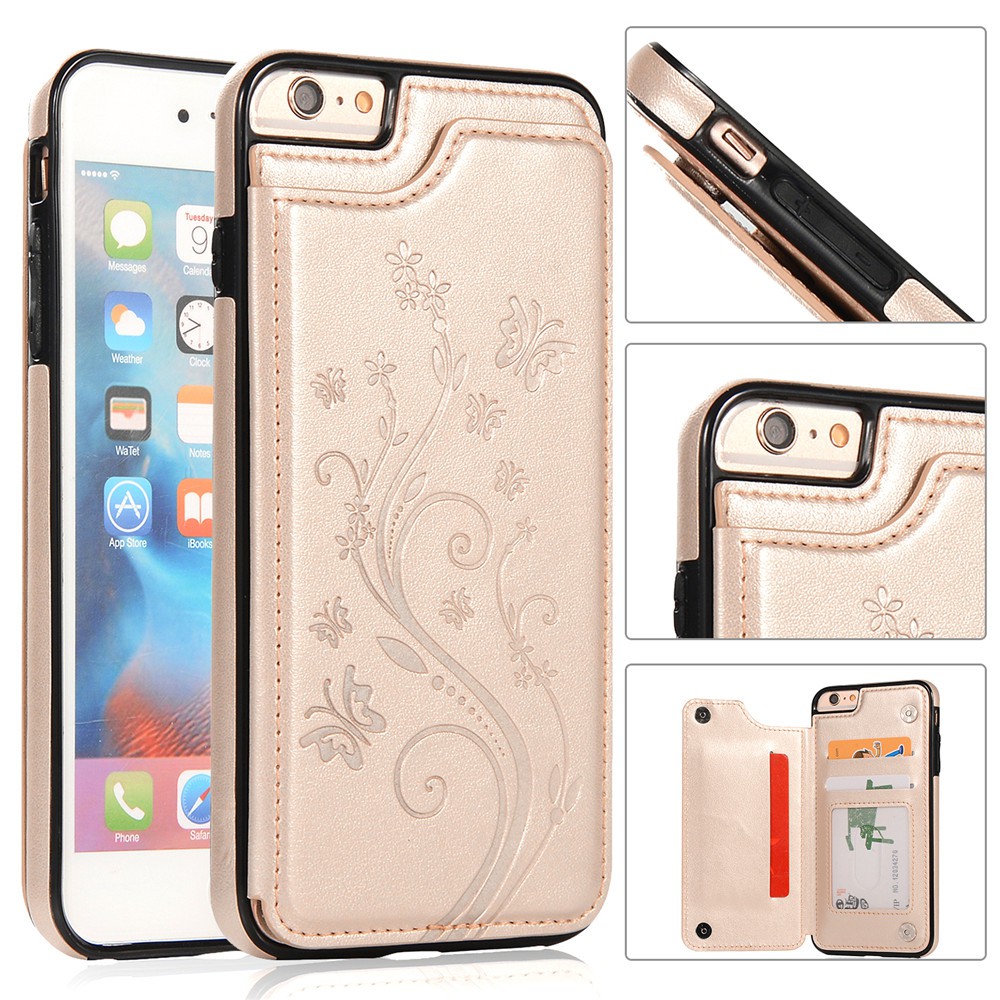 Ốp điện thoại da kèm ví in họa tiết bướm dành cho IPHONE 6/6+/6S/6S+/7/8/7+/8+ | BigBuy360 - bigbuy360.vn