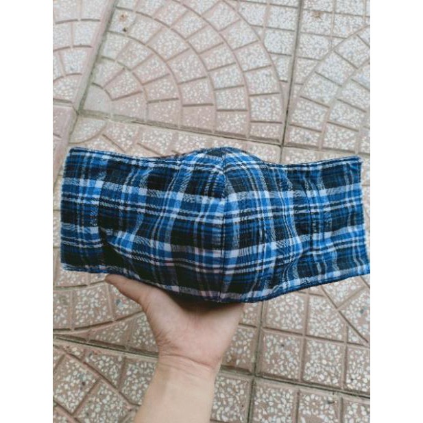Khẩu trang sọc vải cotton đẹp che kín tai 3 lớp lót lưới | BigBuy360 - bigbuy360.vn