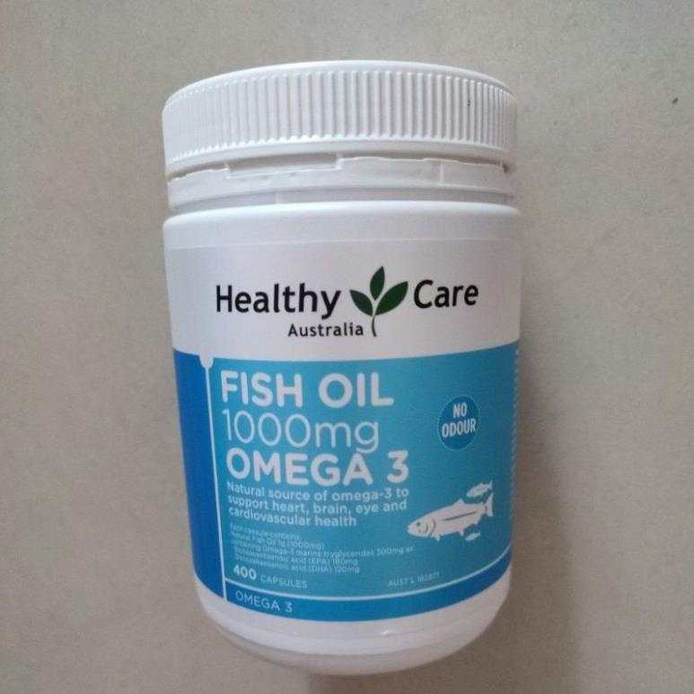 Dầu cá tự nhiên FISH OIL HEALTHY CARE OMEGA 3 1000 MG 400 viên