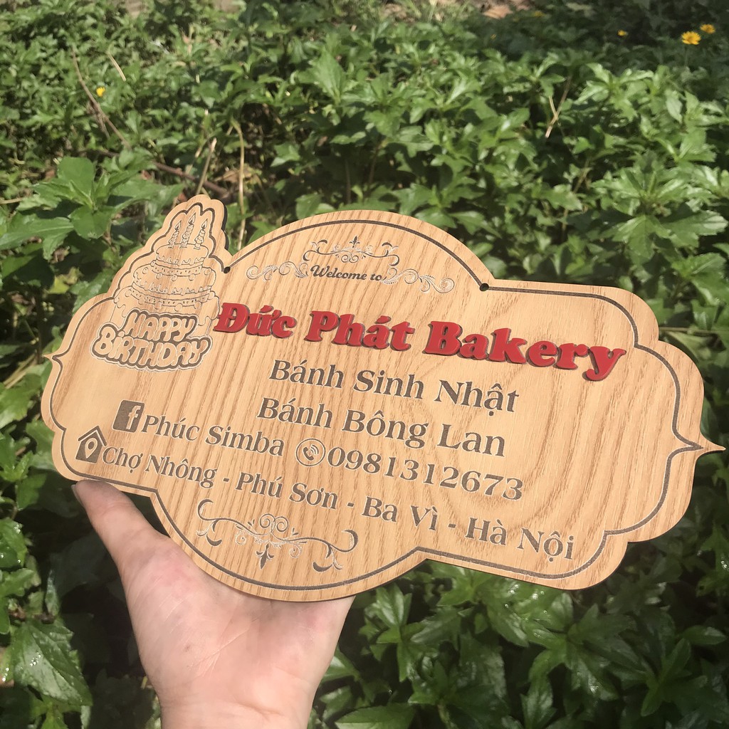 Bảng hiệu gỗ DECOR tiệm bánh kem - Thiết kế theo yêu cầu - Bảng hiệu dành cho quán bánh sinh nhật