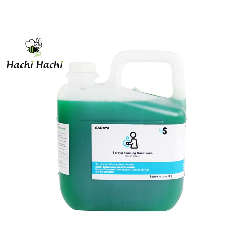 Dung dịch rửa tay sát khuẩn Saraya (hương táo) 5kg - Hachi Hachi Japan Shop