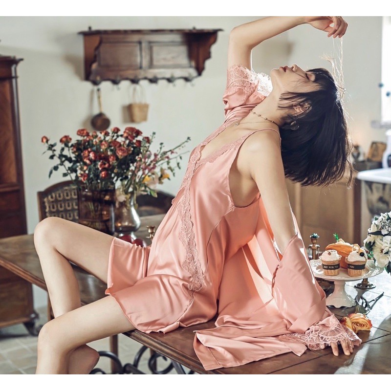 Set Choàng + Đầm Phi Lụa Ren X