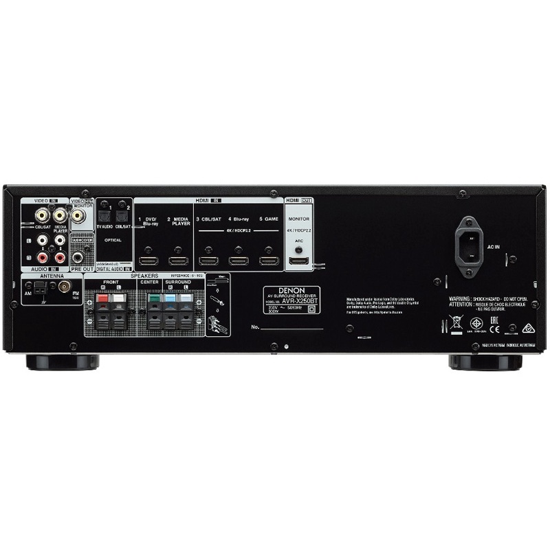 AMPLY DENON AVR-X250BT - BẢO HÀNH CHÍNH HÃNG 12 THÁNG - HÀNG NEW 100%