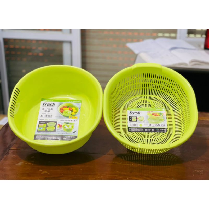 Set 2 rổ chậu nhập Nhật chất lượng dung tích 5.3L (bộ gồm: 1 rổ + 1 chậu)