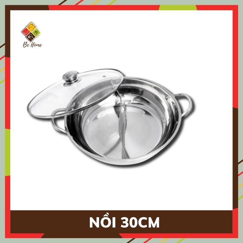 Nồi lẩu 2 ngăn BEHOME Nồi nấu lẩu inox  - Nồi 2 dùng được Bếp Từ Làm Nóng Cực Nhanh Đa Năng