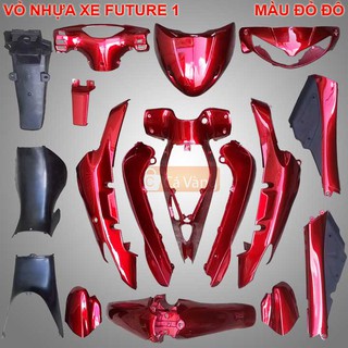 Vỏ nhựa xe máy Future 1 - Nhựa Trắng cao cấp - Màu ĐỎ ĐÔ