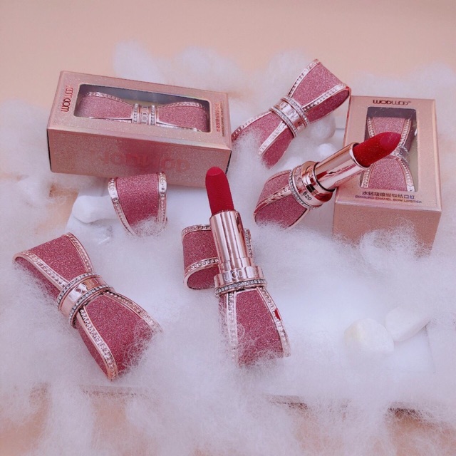 [Hạn sử dụng 2024] Son thỏi hình nơ Wodwod Diamond Enamel Bow Lipstick siêu sang chảnh