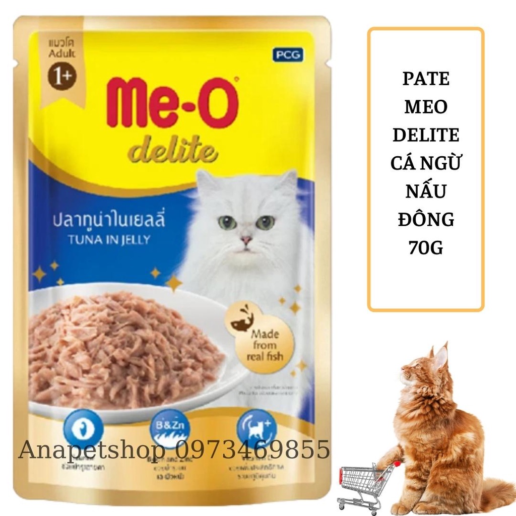 Pate Cho Mèo Me-O Delite Đủ Hương Vị Gói 70g