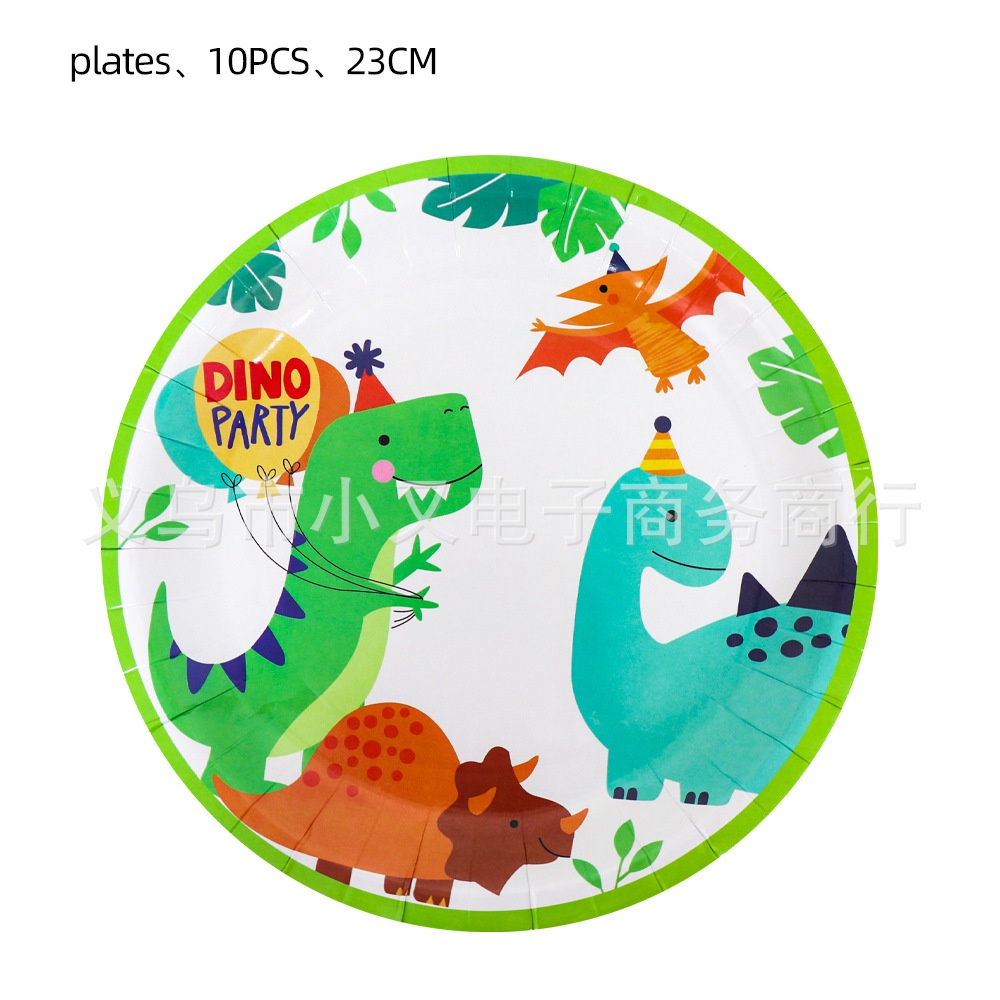 Bộ Bong Bóng + Thẻ Trang Trí Tiệc Sinh Nhật Chủ Đề Khủng Long Hoạt Hình Dành Cho Trẻ Em