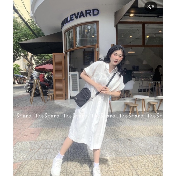 Váy sơ mi tay gập 1279