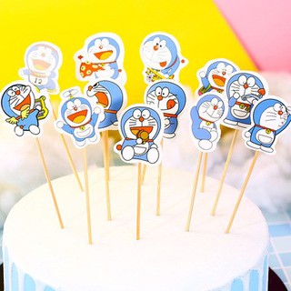 Set que cắm Doremon - Phụ kiện trang trí bánh sinh nhật