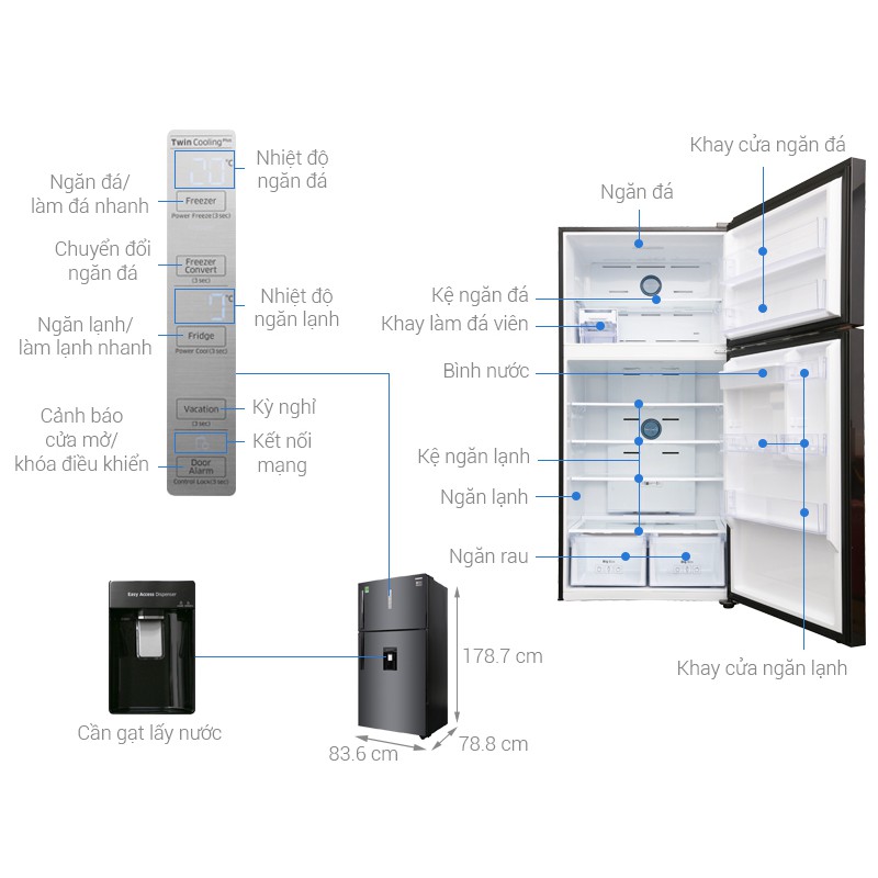 [SẴN] Tủ lạnh Samsung Inverter 2 cánh 586 lít RT58K7100BS