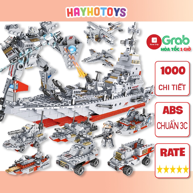 [1000 chi tiết] Đồ chơi lắp ráp Lego Tàu Chiến tuần dương, lắp ghép mô hình lego robot và lego cảnh sát hải quân
