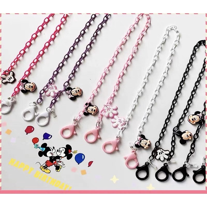 Dây đeo khẩu trang phối charm cute mickey