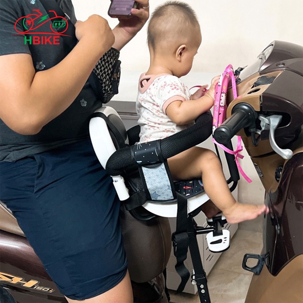 Ghế ngồi xe máy trẻ em 1 trụ H-BIKE ghế bé ngồi xe đạp điện có đai bảo vệ an toàn