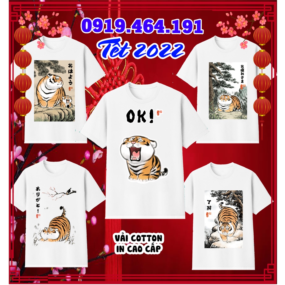 Áo thun hàn quốc tiểu hổ 2022, áo thun hổ béo cute, vải cotton mát mịn, in cao cấp, áo thun unisex hàn quốc