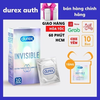 Bao Cao Su Durex Invisible Extra Thin Extra Sensitive Siêu Mỏng Cảm Giác Chân Thật_[CHE TÊN 100%]