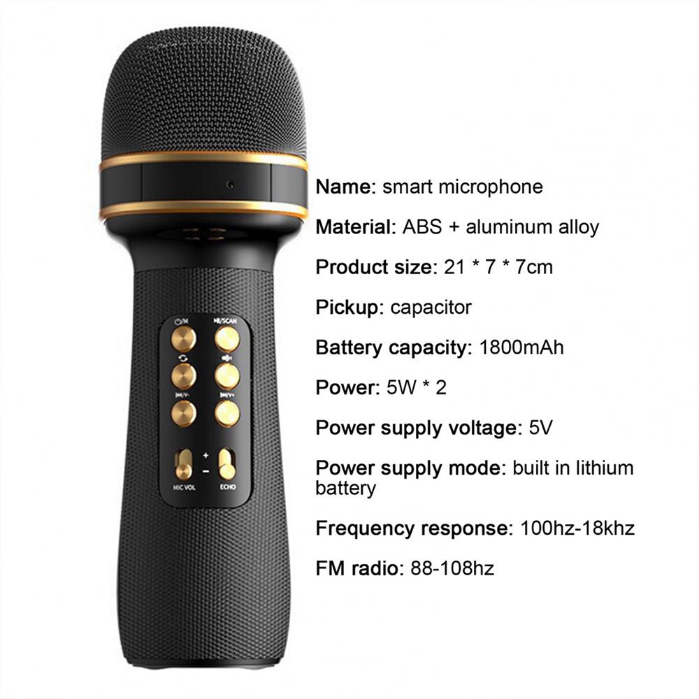 Micro Karaoke Bluetooth Kèm Loa Bluetooth Mini WS-898 Nâng giọng cực chất Loa Bluetooth Karaoke Gia Đình Có Thu Âm