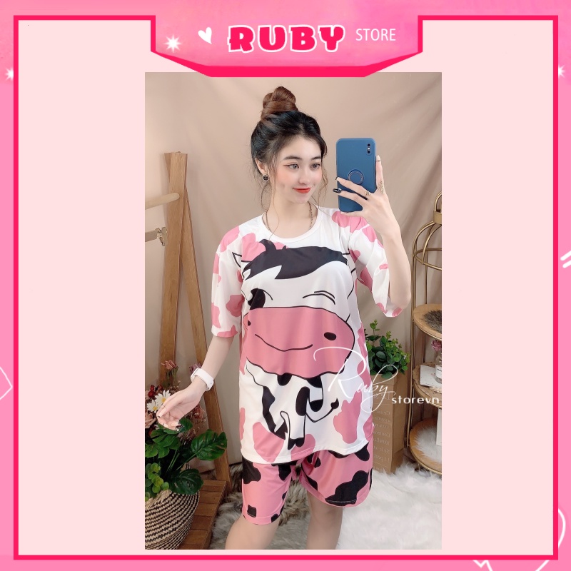 [Đồ bộ gia đình] Full Size cho bé và người lớn Set bộ Bò Sữa Hoạt Hình dễ thương 5KG - 70KG chất thun mềm mịn mát DBRBD