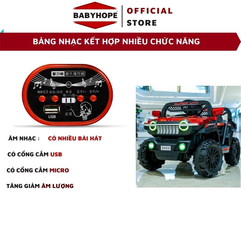Xe ô tô điện cho bé địa hình UTV 2022 , Xe điện cho bé tích hợp chế độ tự lái và điều khiển tải trọng &gt;60kg BABYHOPE