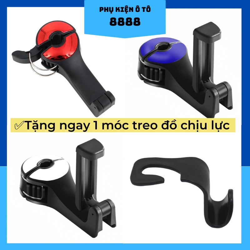Móc Treo Đồ Kiêm Giá Đỡ Điện Thoại 2 Trong 1 Thông Minh 8888 - Móc Treo Đồ Nội Thất Ô Tô