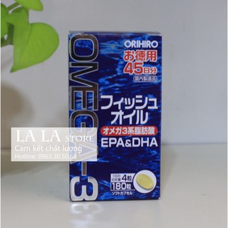 Viên uống Dầu Cá Omega 3 Orihiro Fish Oil 180 viên