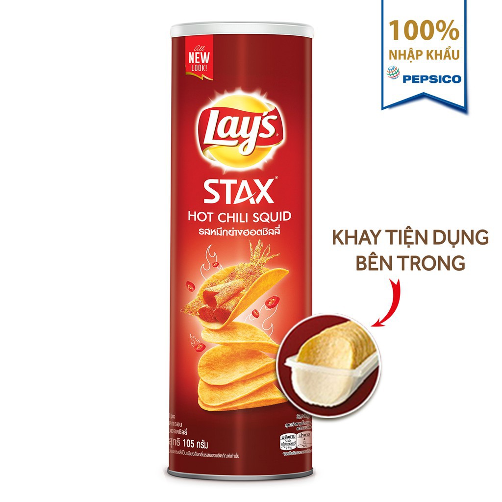 Bánh Snack Khoai Tây Miếng Lay's Stax Thái Hộp 105g nhiều vị