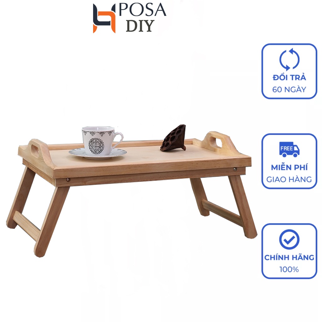 Bàn tray gấp có quai nắm gỗ tự nhiên-Bed tray